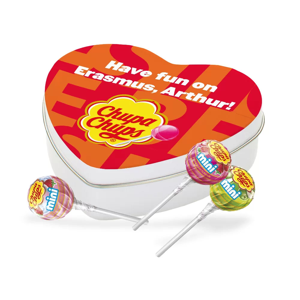 Chupa Chups Best of Mini candy geschenkdoos hartje - BLANCO - 105g
