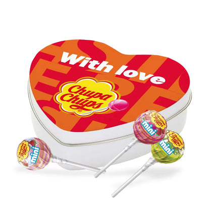 Chupa Chups Best of Mini candy geschenkdoos hartje "With Love" - 105g