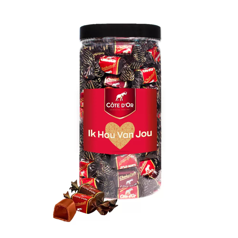 Côte d'Or Chokotoff chocolademix puur & melk "Ik Hou Van Jou" - 800g