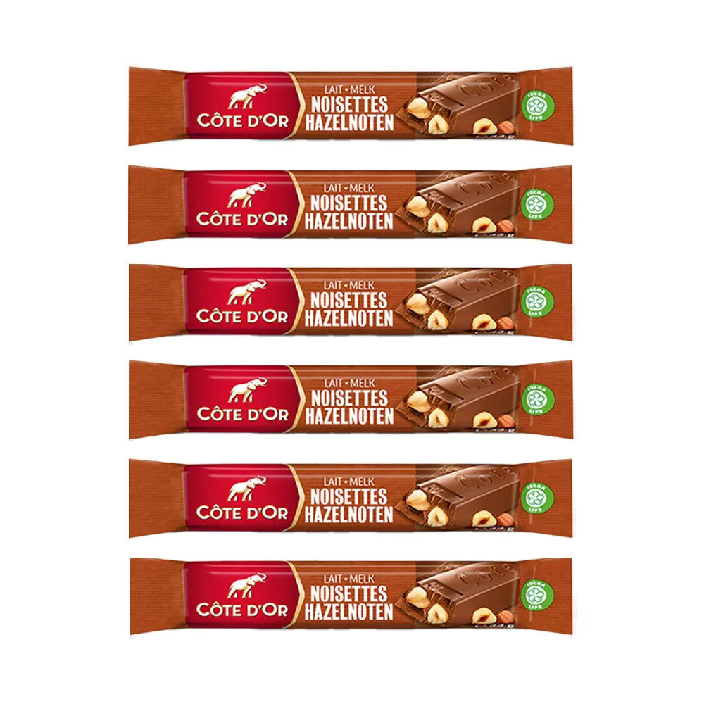 Côte d'Or luxueuze geschenkdoos - 6 chocoladerepen melk hele hazelnoten - 270g