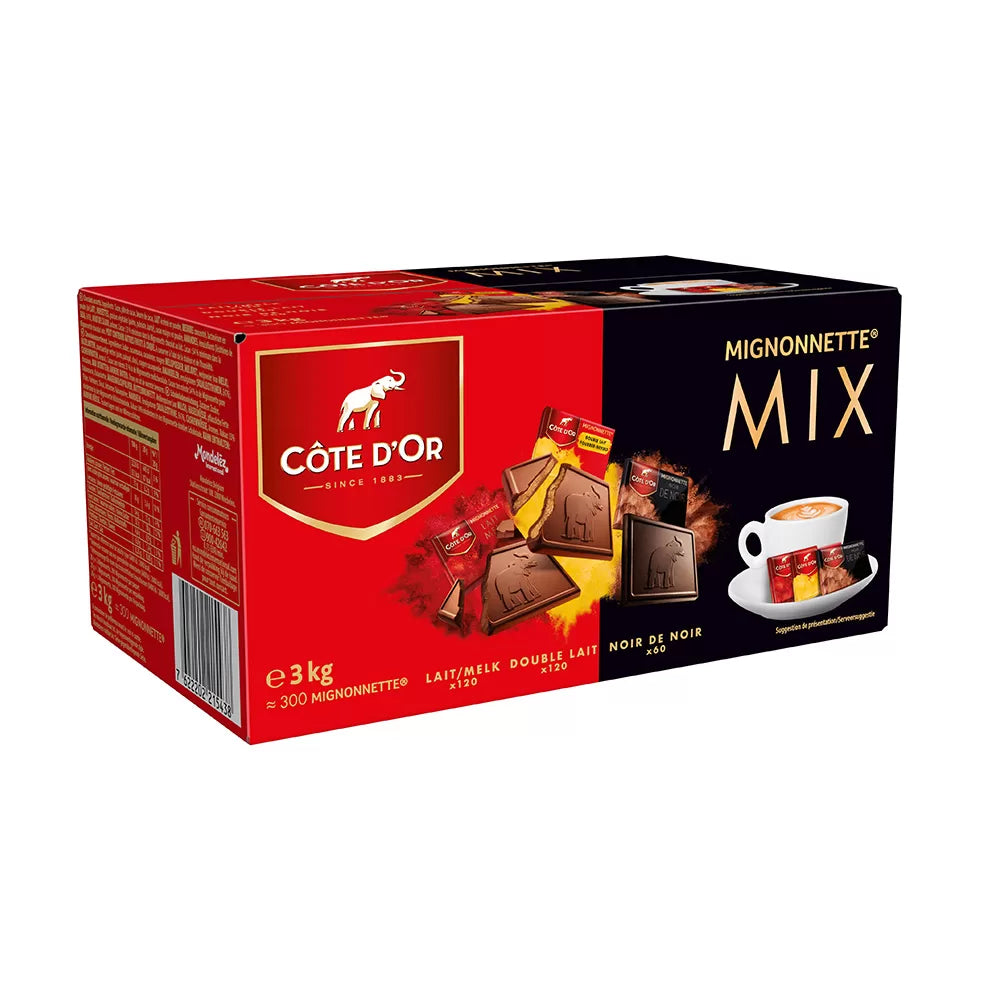 Côte d’Or Mignonnette horecamix MAXI PACK - melk, double lait & puur - 300 stuks - 3kg