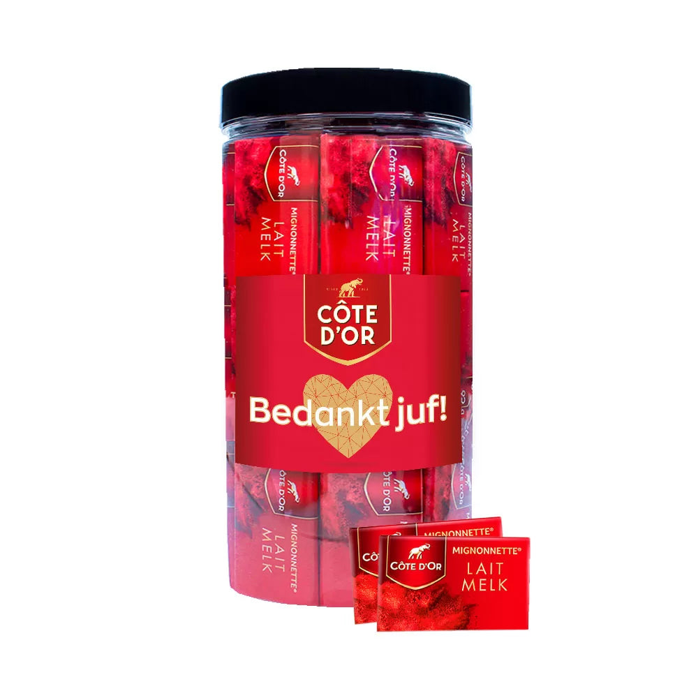Côte d'Or Mignonnette Melk chocolade "Bedankt juf!" - cadeau voor juf - 750g