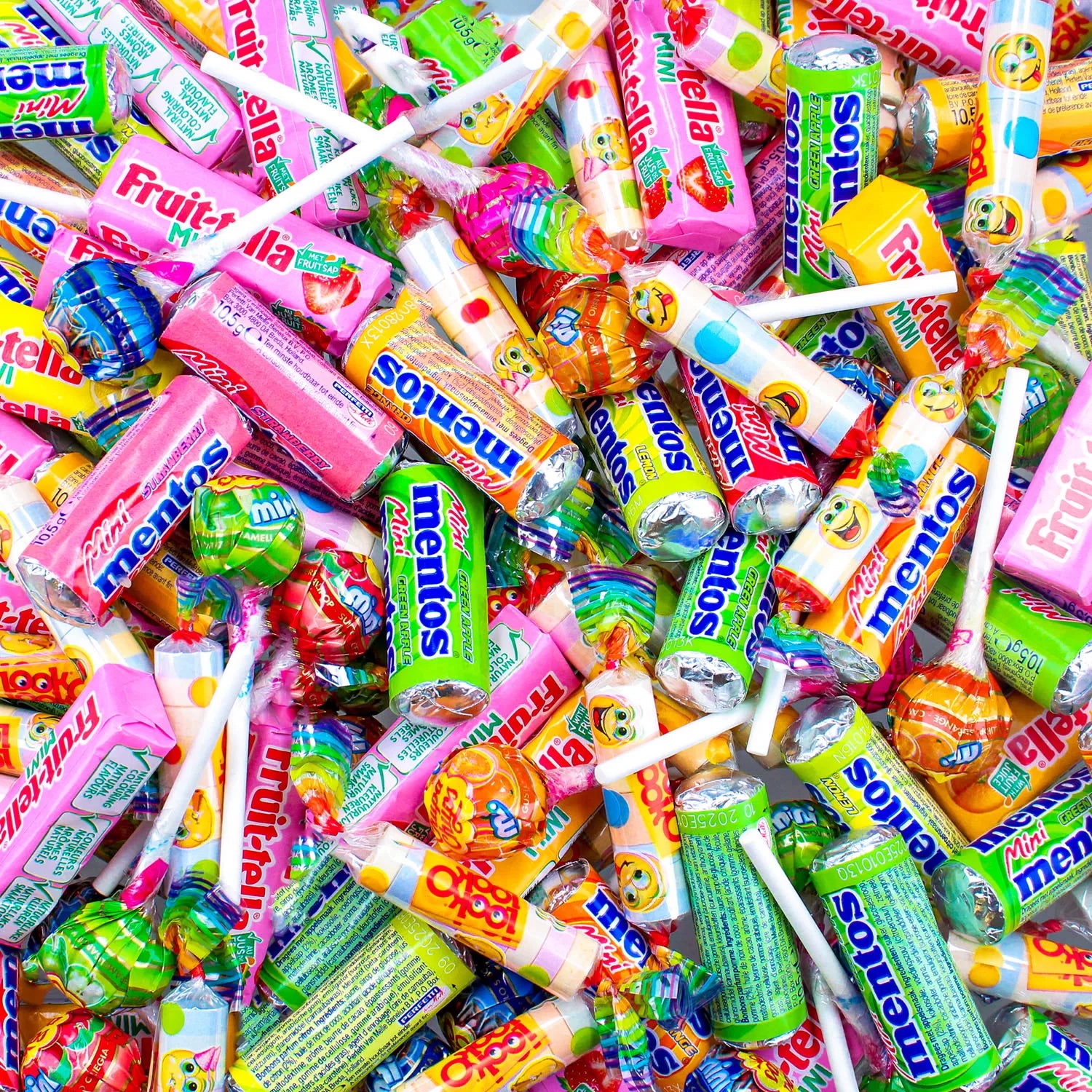 Fruit-tella, Mentos, Chupa Chups & Look-O-Look snoepmix - strooigoed - 1000g