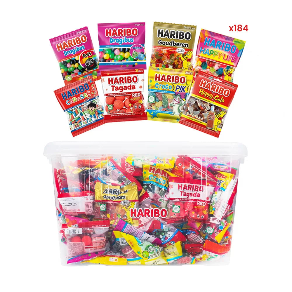 Haribo Mega-Fête ULTRA snoepzakjes box - strooigoed - 184 zakjes - 8kg