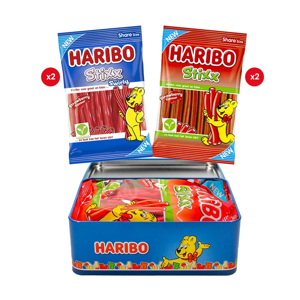 Haribo Strawberry en Swirly Stixx collection box - 640g