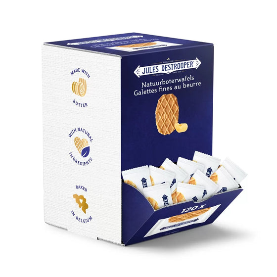 Jules Destrooper dispenser met Natuurboterwafels - 120 stuks - 600g