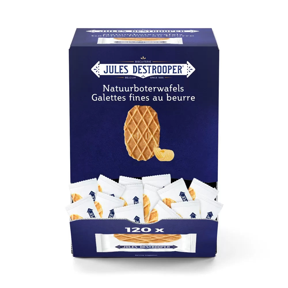 Jules Destrooper dispenser met Natuurboterwafels - 120 stuks - 600g
