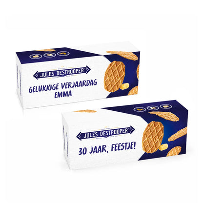 Jules Destrooper Natuurboterwafels - gepersonaliseerde sleeve met eigen opdruk - 100g x 2