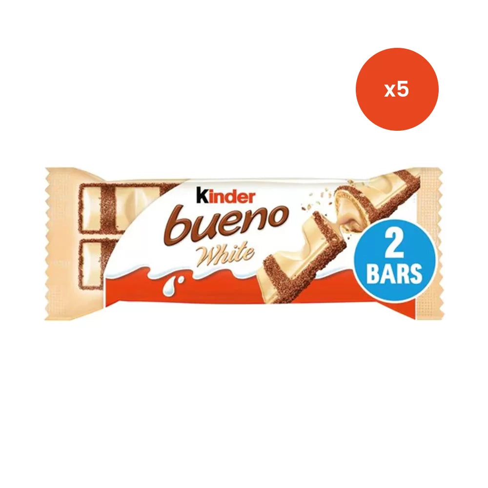 Kinder Bueno partybox: melkchocolade (15 stuks) & wit (5 stuks) - 840g