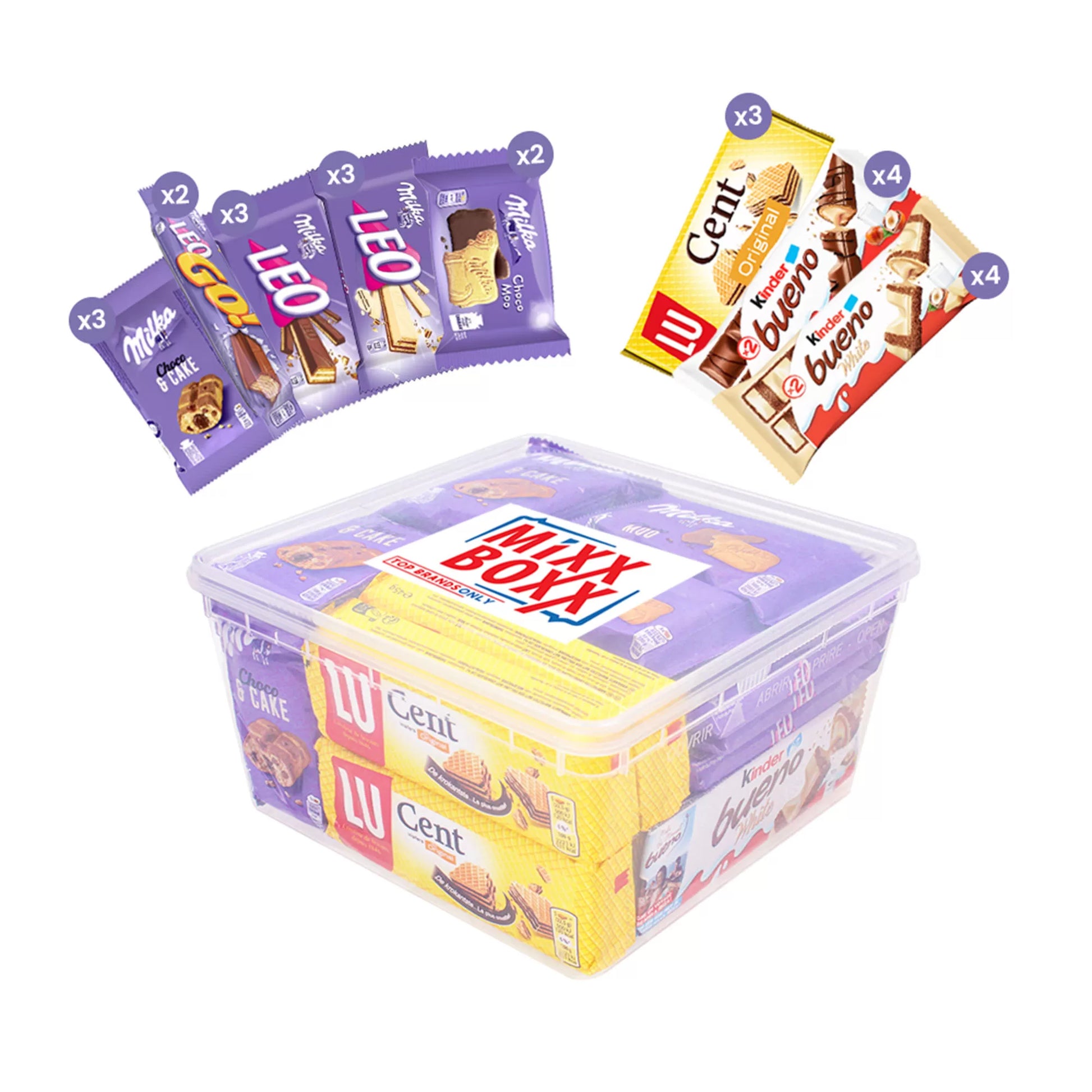 Koffie Treats mix - Milka, LU Cent, Kinder Bueno - 24 stuks - FAMILY PACK - 943g