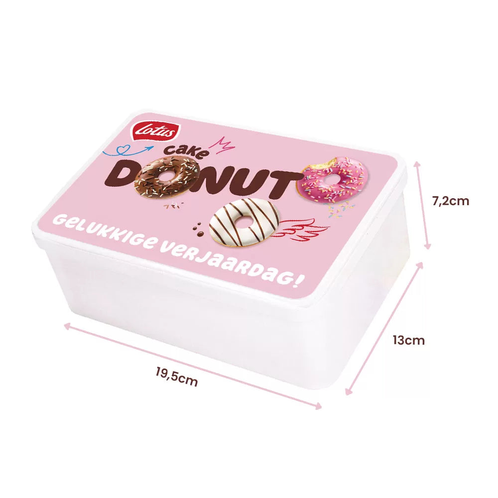 Lotus Cake Donut collection box - "Gelukkige Verjaardag!" - 340g