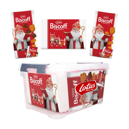 Lotus Sint koekjespakket - speculoos mini's & Klaasdoosje - 480g