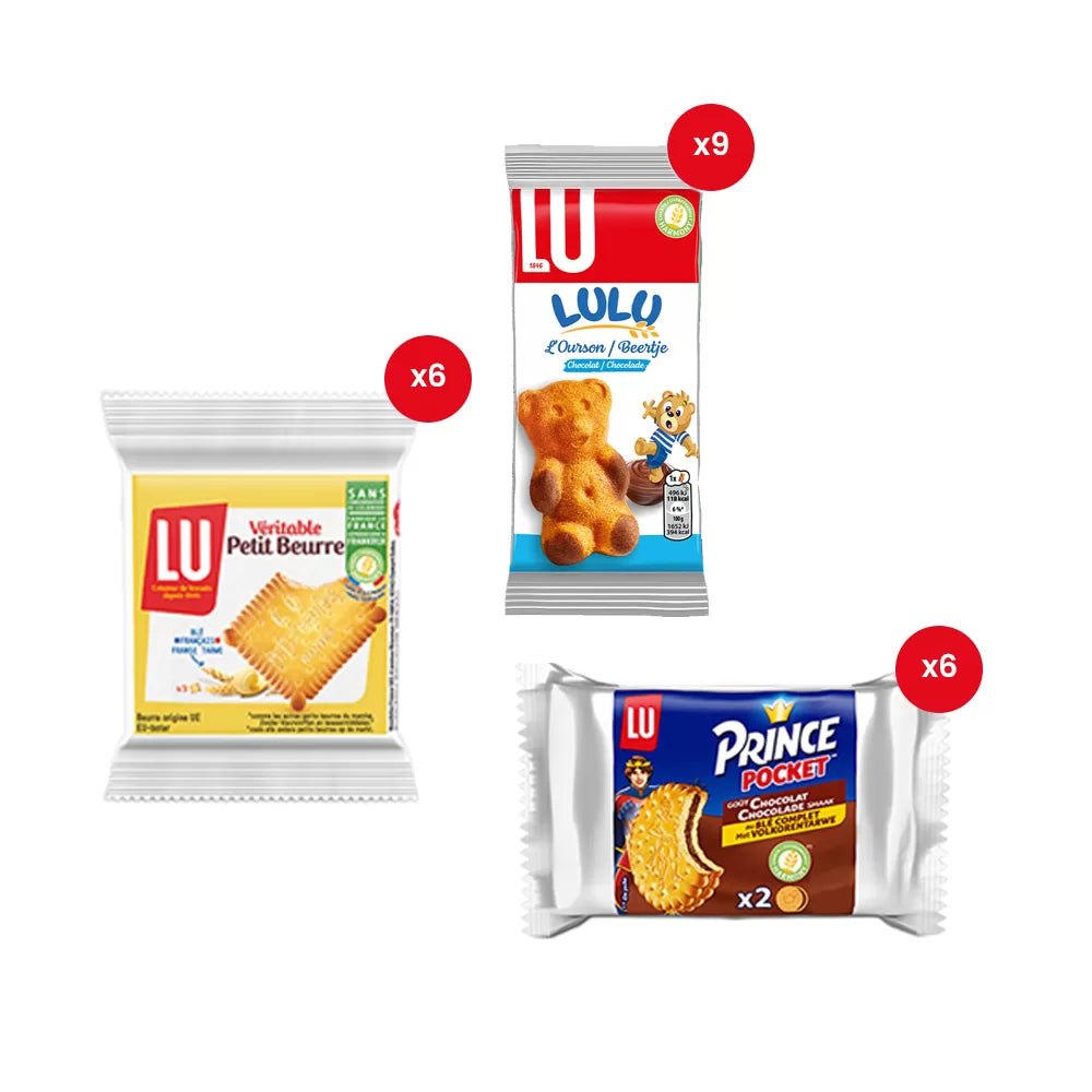LU Festival koekjesdoos - Prince Pocket, Véritable Petit Beurre en Lulu Choco Beertjes - 660g