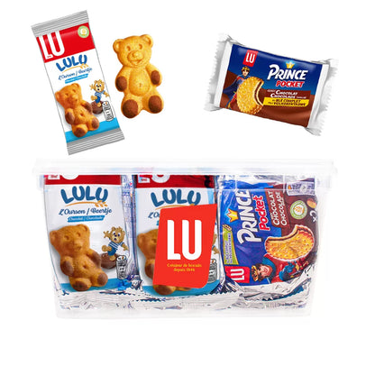 LU Kids Mix: Lulu Choco Beertjes & Prince Pocket duo chocolade koekjes - 15 stuks - 500g