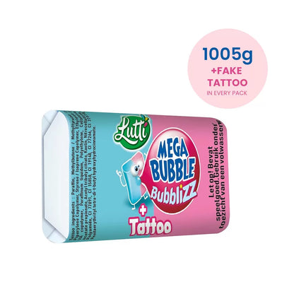 Lutti candy box met kauwgom - Mega Bubble Bubblizz gum & neptattoo - 1005g