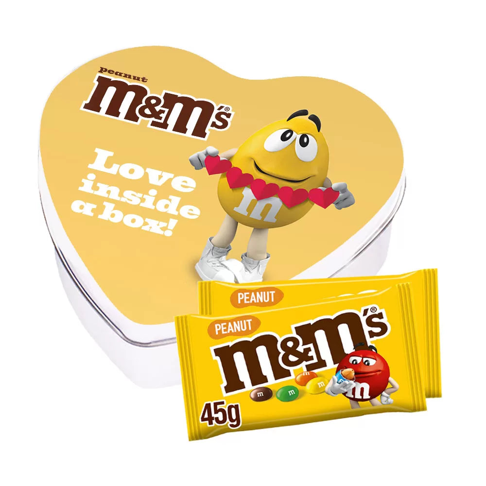M&M's geschenkdoos hartje 'Love inside a box' - peanut - 90g