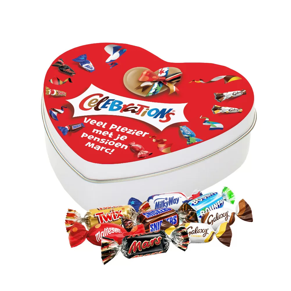 Mars Celebrations - Tinbox hartje - BLANCO - 120g