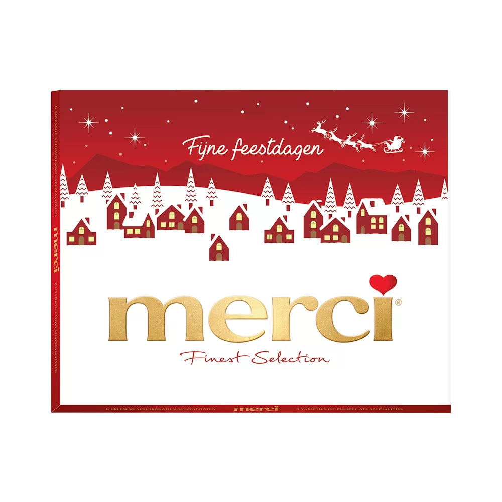 merci Fijne Feestdagen kerstcadeau - merci Finest Selection Assorti chocolade - 8 smaken - 250g