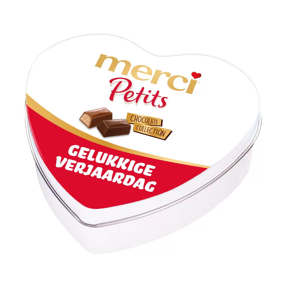 merci Petits geschenkdoos hartje "gelukkige verjaardag" - mix van smaken - 115g