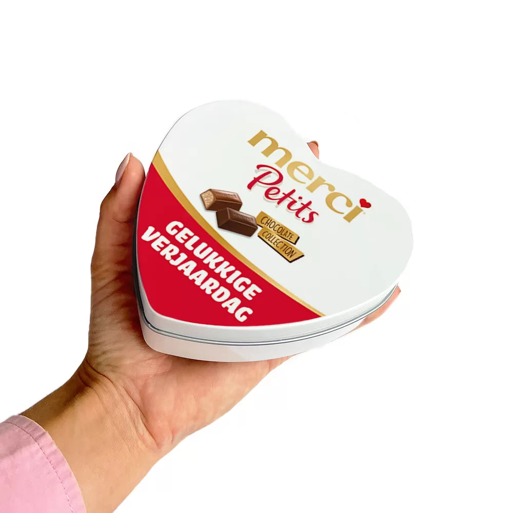 merci Petits geschenkdoos hartje "gelukkige verjaardag" - mix van smaken - 115g