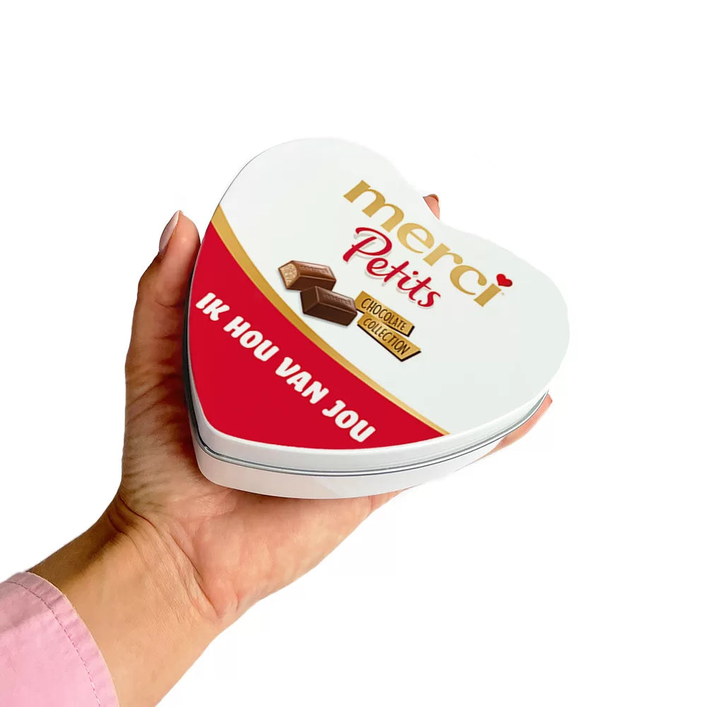 merci Petits geschenkdoos hartje "Ik hou van jou" - mix van smaken - 115g