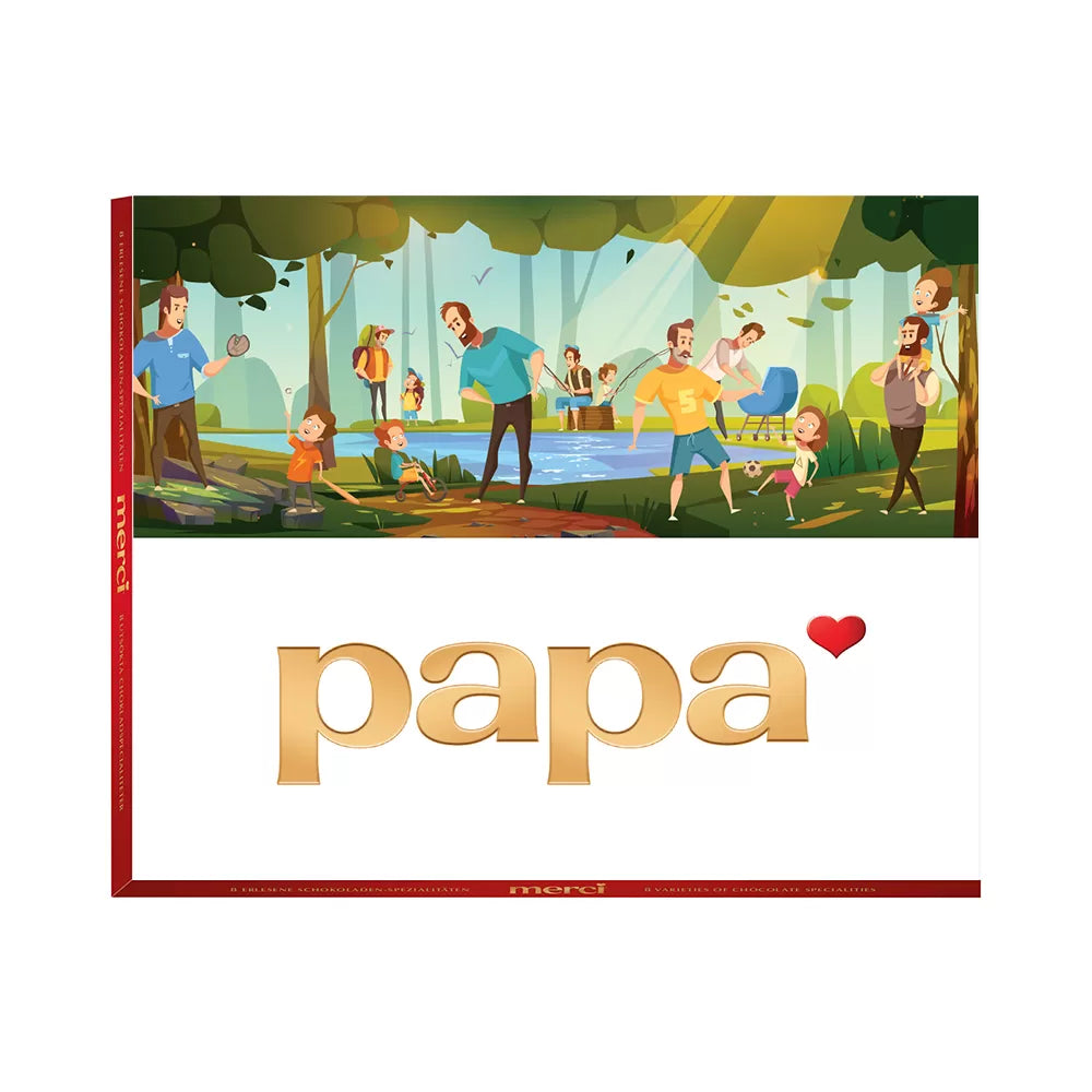 merci Vaderdag pakket: merci Finest Selection 'papa' (250g) + merci Petits 'papa' (700g)