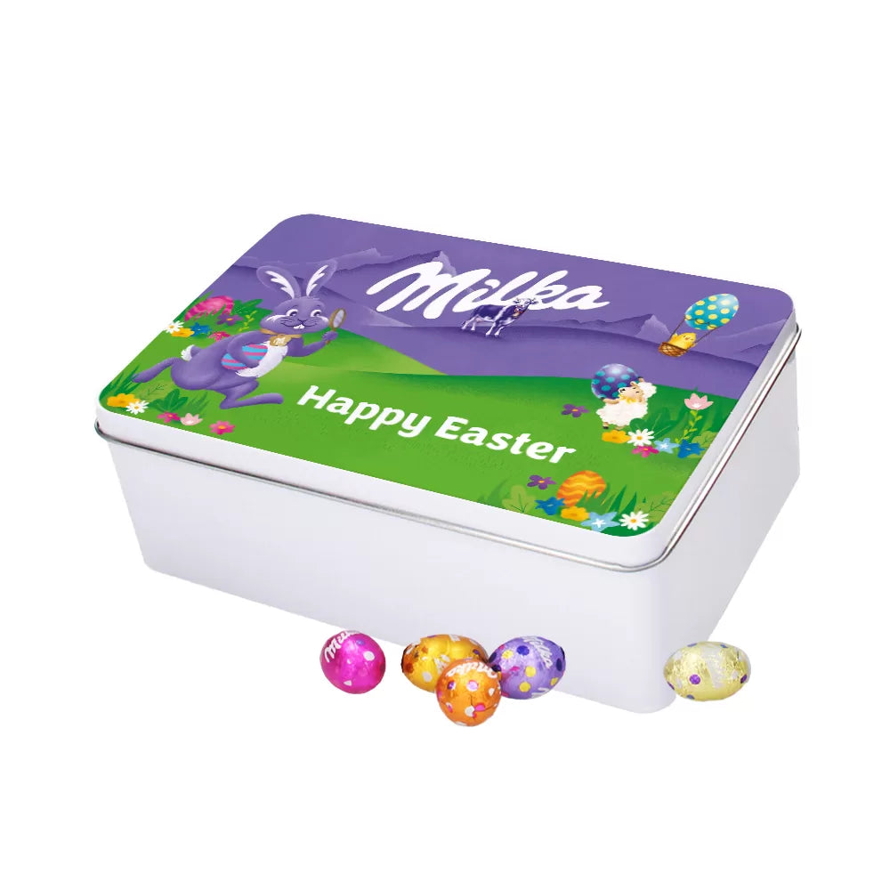 Milka paaseitjes - Tinbox L - BLANCO - 800g