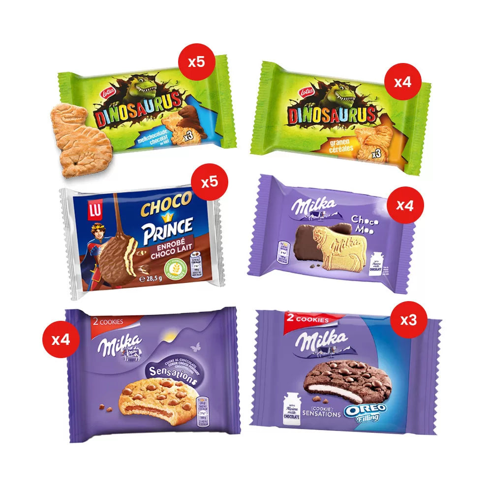 Milka, Prince & Lotus mega koekjesbox - 25 stuks - 1125g