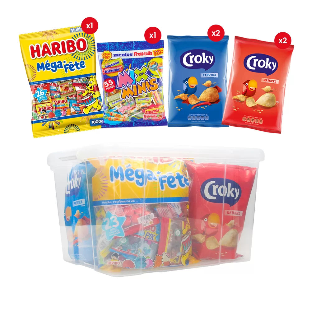Piñata partybox - compleet feestpakket met snoep, chips en piñata - 1810g