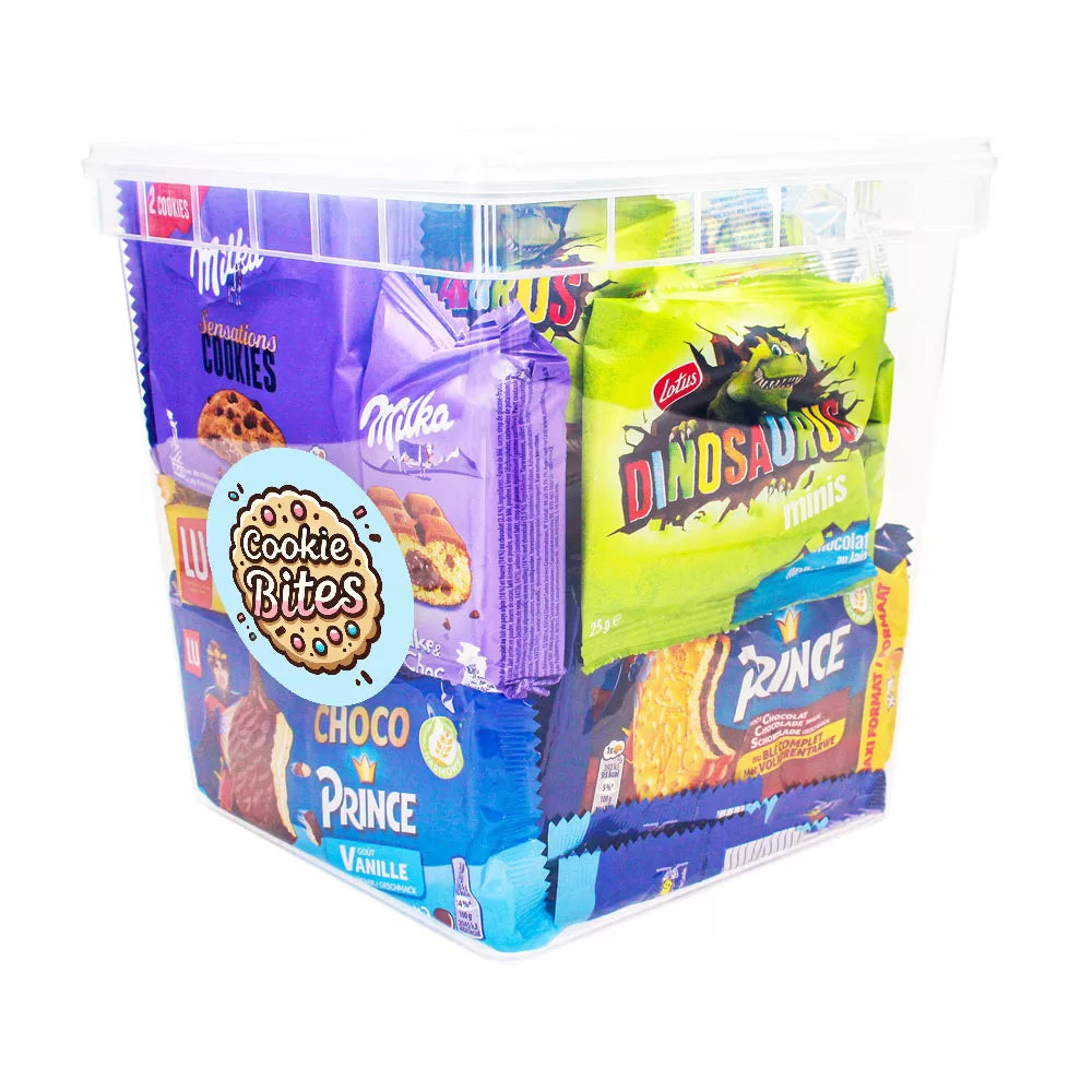 Vieruurtjes XL koekjespakket met chocolade - Milka, LU, Prince, Oreo, Mikado & Lotus Dino - 24 stuks - 1066g